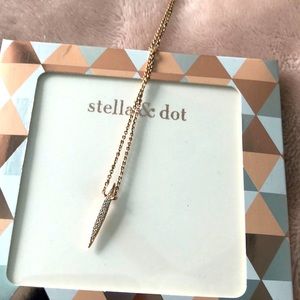 Stella and Dot rose gold pave necklace